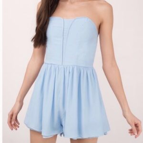 Tobi Light Blue Romper - Picture 1 of 4